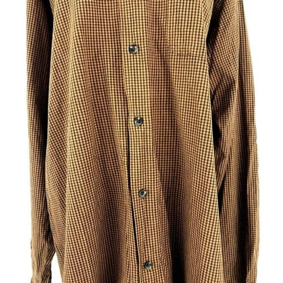 Columbia Men's XLT Tall Button-Down Shirt 100% Cotton Plaid Pattern Orange - Picture 5 of 8